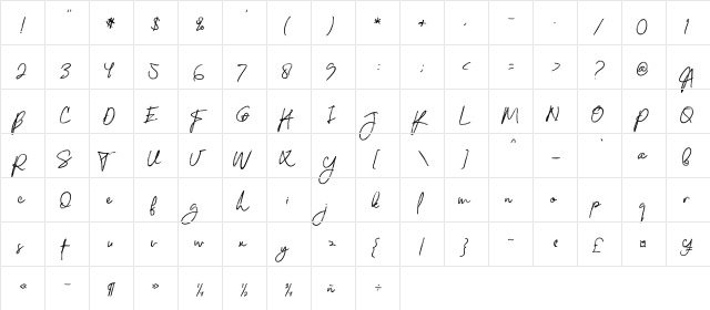 Elegiant Regular font glyphpreview