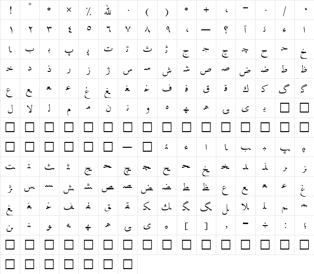 Irnafont_2 Normal font glyphpreview