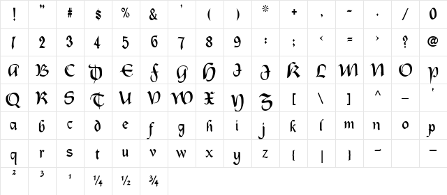 OldCountry Regular font glyphpreview