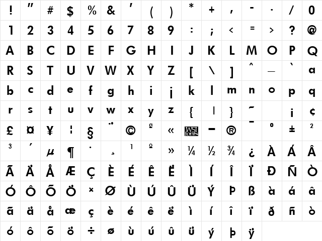 Futurist Bold font glyphpreview
