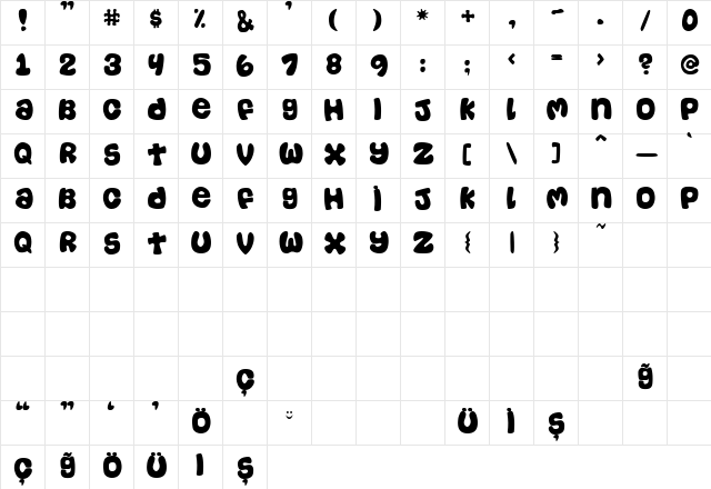 TR Casual Regular font glyphpreview
