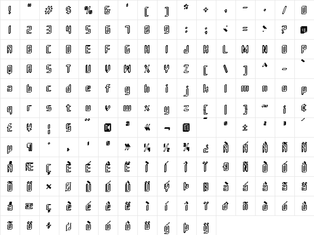 Sujeta 3D Regular font glyphpreview