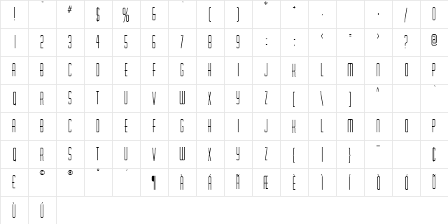 Tuxedo Verticle font glyphpreview