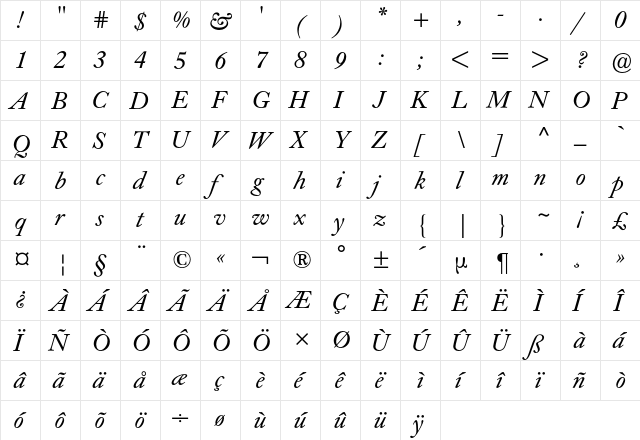 Caslon Buch BQ Regular font glyphpreview