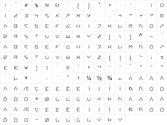 Franosch LT Light font glyphpreview