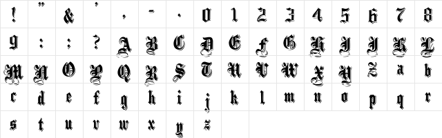 ShadowedBlack Normal font glyphpreview