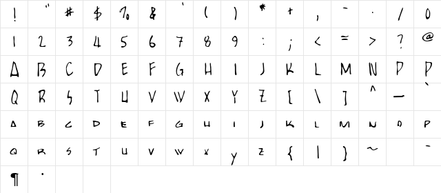 Aerne Regular font glyphpreview