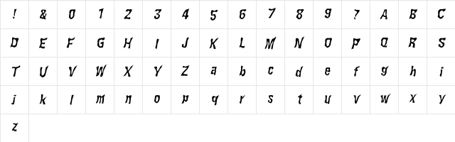 WILD2 Ghixm NC Italic font glyphpreview