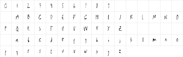 Thin Arrowroot Regular font glyphpreview