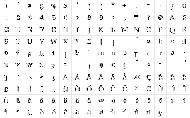 URWLatinoTRegRe1 Regular font glyphpreview