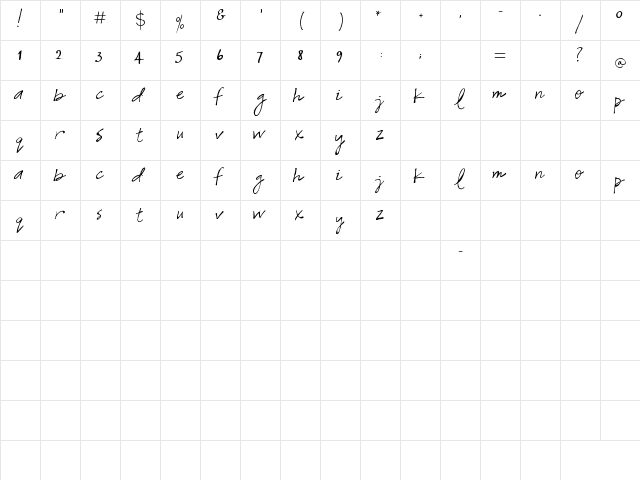 Snowshoe Regular font glyphpreview