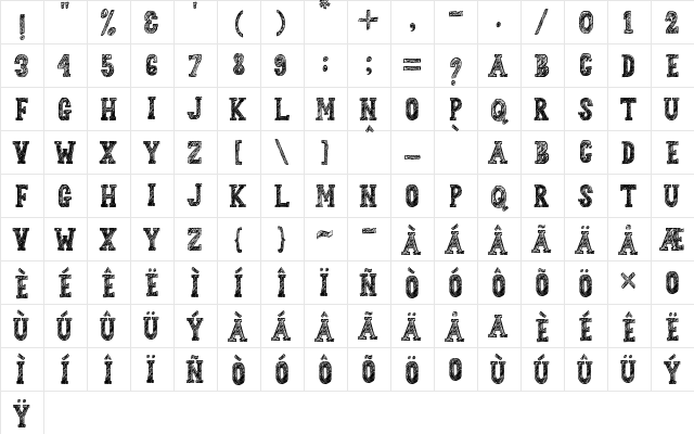 Sketchzone Regular font glyphpreview