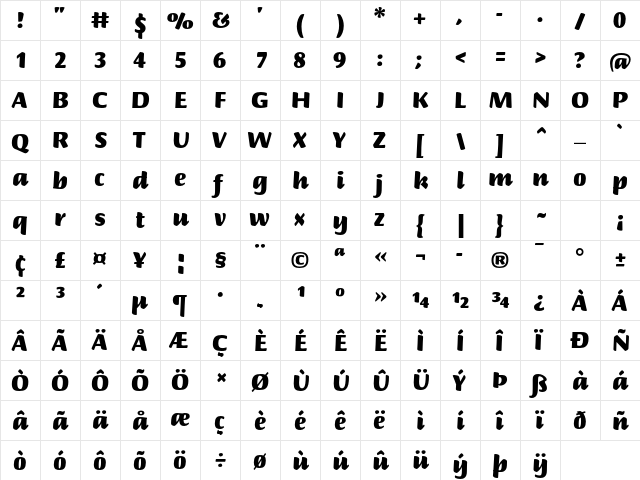 Briem Script Std Ultra font glyphpreview