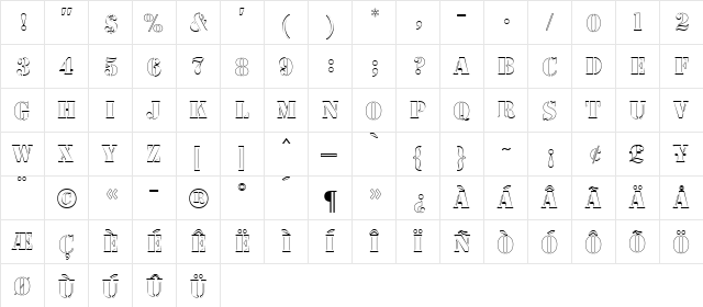 Stencil MN Regular font glyphpreview