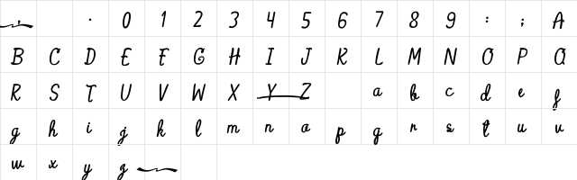 ALASKA Coffee Regular font glyphpreview