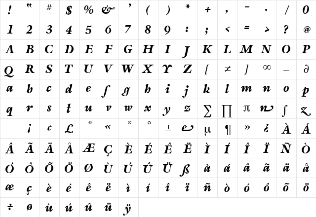 Sevilla Regular font glyphpreview