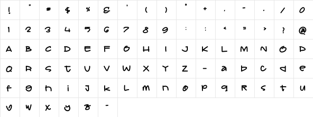 DEAR Daddy PERSONAL USE Regular font glyphpreview