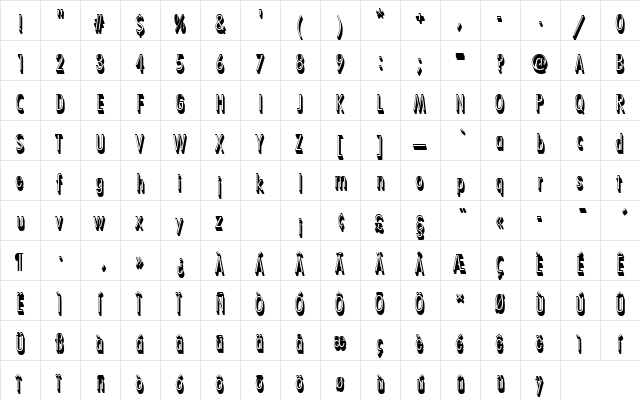 FuturaTLigConSh1 Regular font glyphpreview