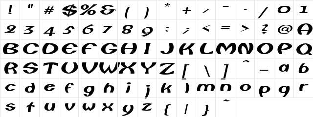 FishermanExtended Oblique font glyphpreview