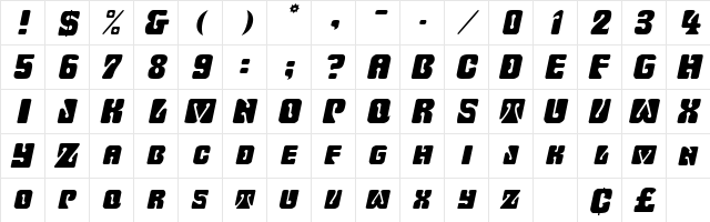 WavyOrnamental Oblique font glyphpreview