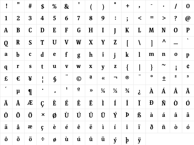 FolhaSerif SemiBold font glyphpreview