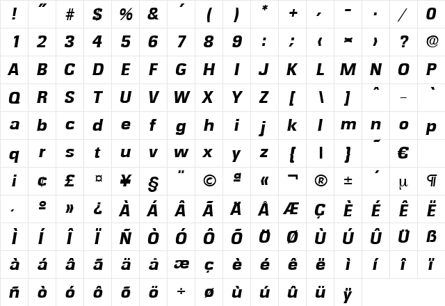 Rochester-BoldIta Regular font glyphpreview