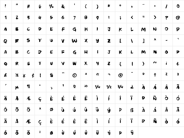 Murky Buzz DEMO Regular font glyphpreview