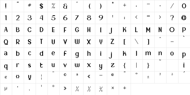 New Crown Normal_DEMO font glyphpreview
