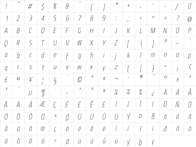 Fishmonger CT Italic font glyphpreview