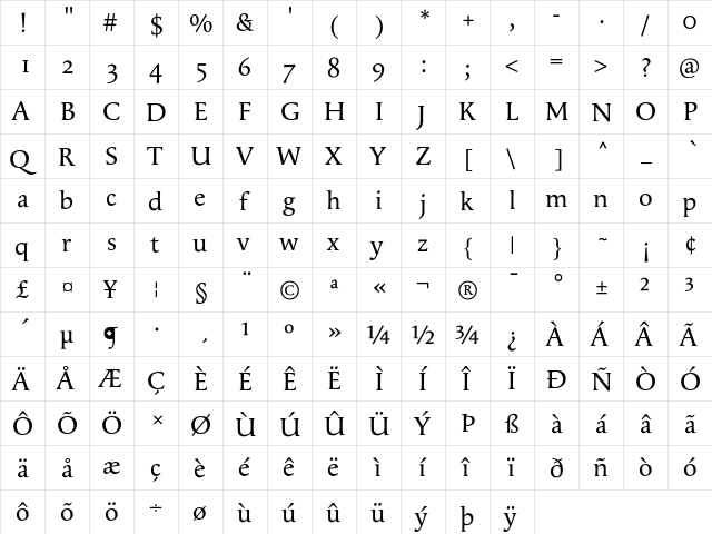 Apolline Regular font glyphpreview