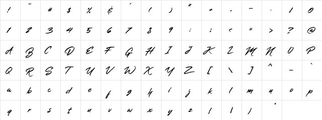 MerahbBush Regular font glyphpreview