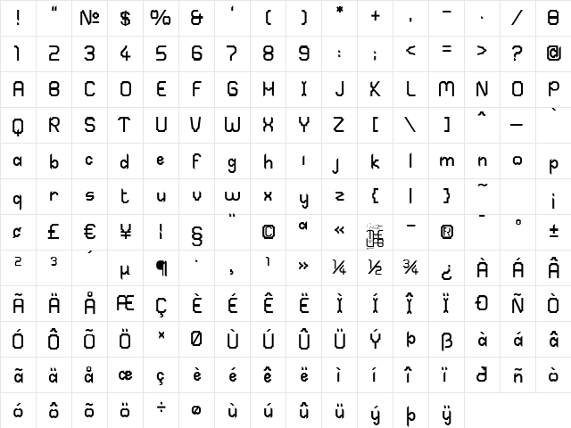 Sabril Regular font glyphpreview