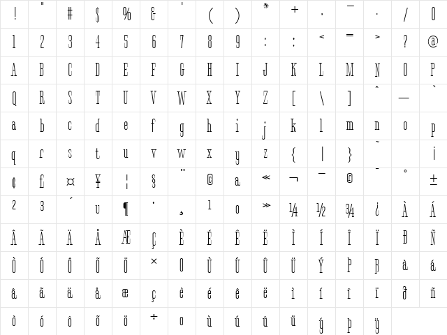 Fiancee Regular font glyphpreview