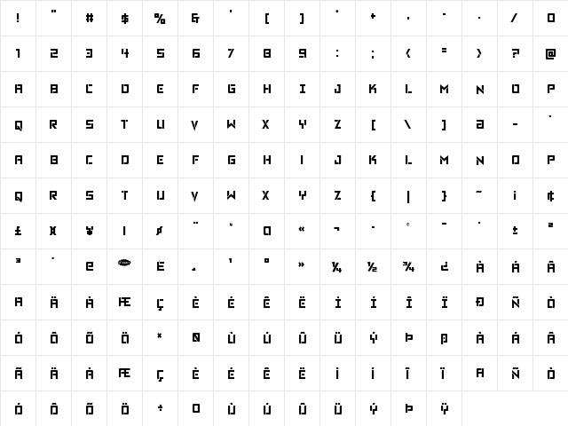 Viking Squad Condensed Condensed font glyphpreview