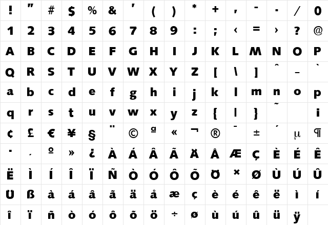 SaxonySerial-Xbold Regular font glyphpreview