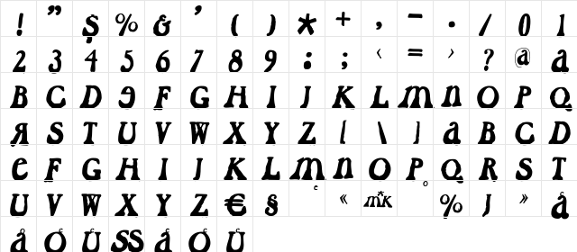 CaslonDadaesque Regular font glyphpreview
