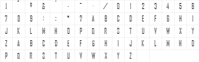 AgencyGothic Regular font glyphpreview