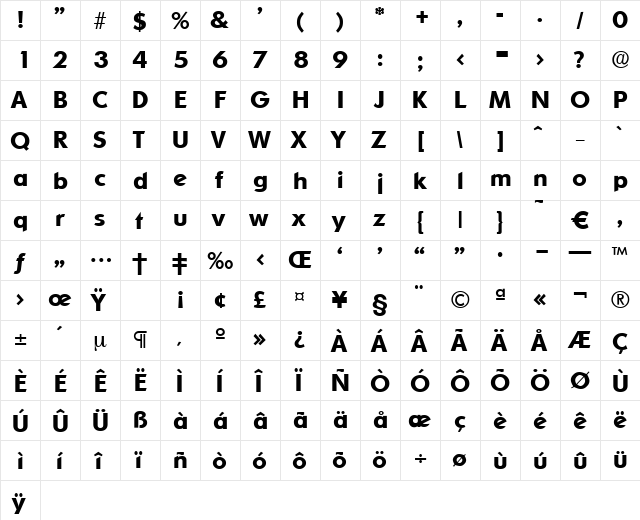 Ornitons-DemiBold Regular font glyphpreview