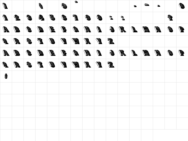 Dimension 1 Regular font glyphpreview