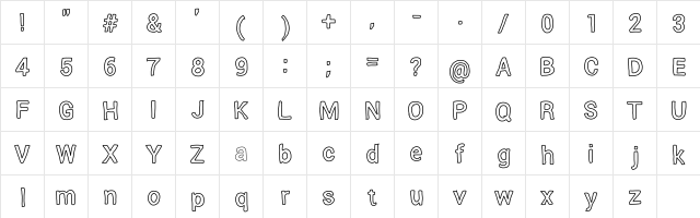 Verumai Outline font glyphpreview