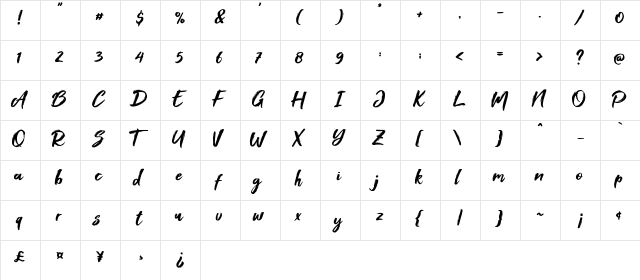 Foxlite Script Regular font glyphpreview