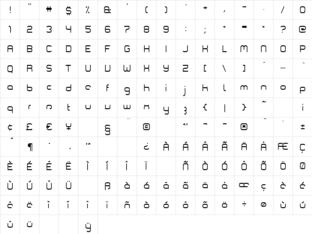 ComsatStealth Regular font glyphpreview