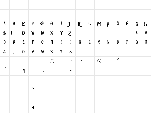 Kuramo DEMO font glyphpreview