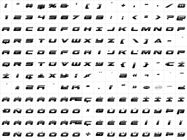 Predataur Halftone Italic Italic font glyphpreview