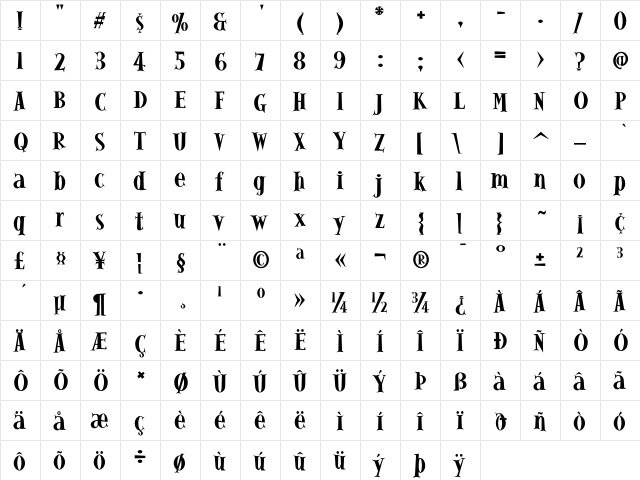 AlleycatICG Bold font glyphpreview