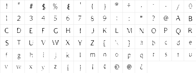 StinkyMovement Regular font glyphpreview