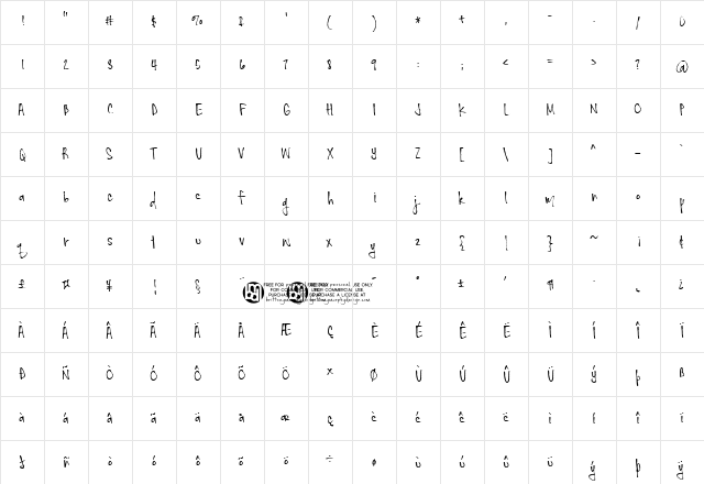 skydancer Regular font glyphpreview
