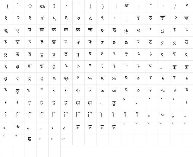 SD-TTSurekh Normal font glyphpreview