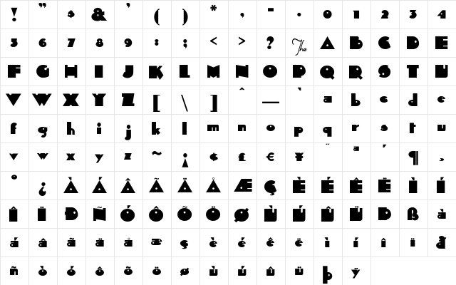 Sid-theKid Regular font glyphpreview