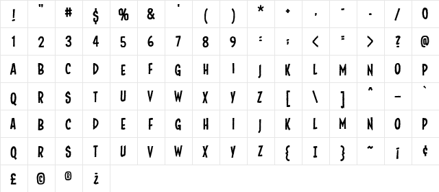 Fundead BB Regular font glyphpreview
